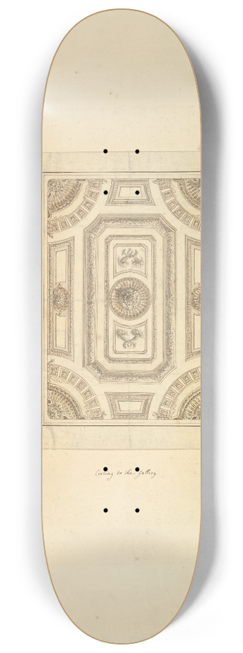 Isaac Ware - Ceiling to the Gallery, Houghton Hall, Norfolk 8.25 inch art skate deck