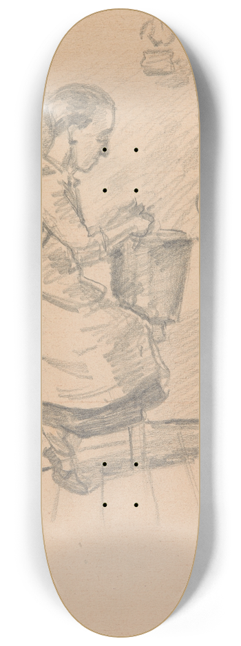 Ivan Ivanec - kobieta obierajca ziemniaki 8.25 inch art skate deck