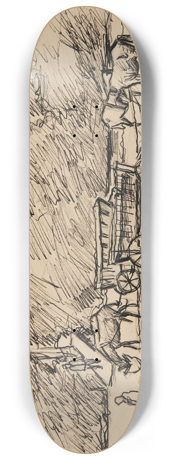 Ivan Ivanec - scena rodzajowa na wsi. 8.25 inch art skate deck