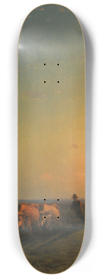 Ivan Konstantinovich Aivazovsky - Ploughing The Fields, Crimea 8.25 inch art skate deck