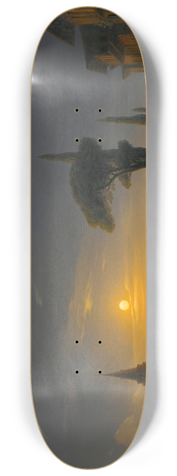 Ivan Konstantinovich Aivazovsky - The Galata Tower By Moonlight 8.25 inch art skate deck