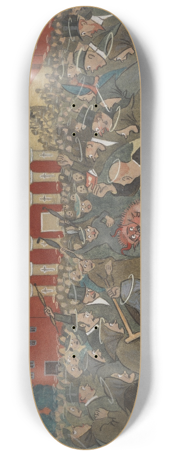 Ivar Arosenius - A Holy War 8.25 inch art skate deck