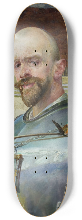 Jacek Malczewski - Self-portrait in armour with fiddles 8.25 inch art skate deck