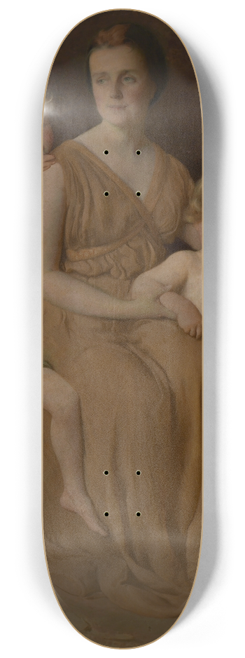 George de Forest Brush - Portrait of Mrs. John J. Albright and Children 8.25 inch art skate deck