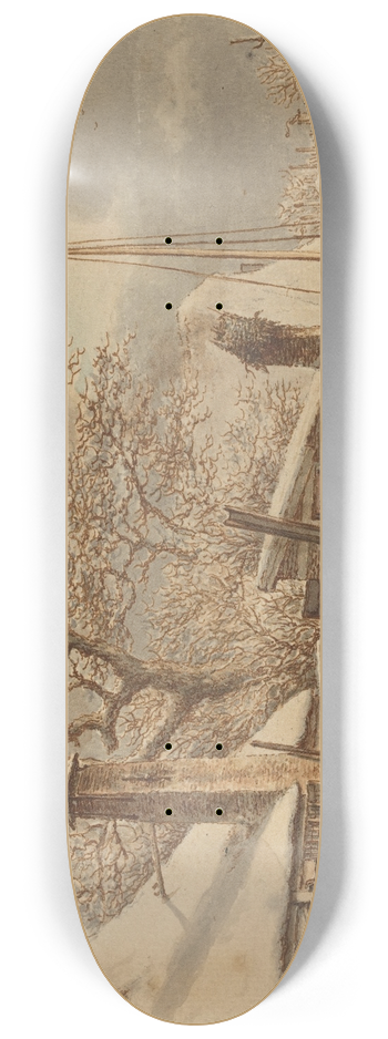 Jacob Cats - Farmyard in Winter 8.25 inch art skate deck