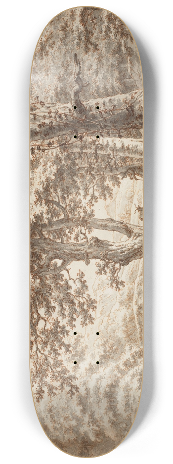 Jacob Cats - Landscape with cows under a tree 8.25 inch art skate deck