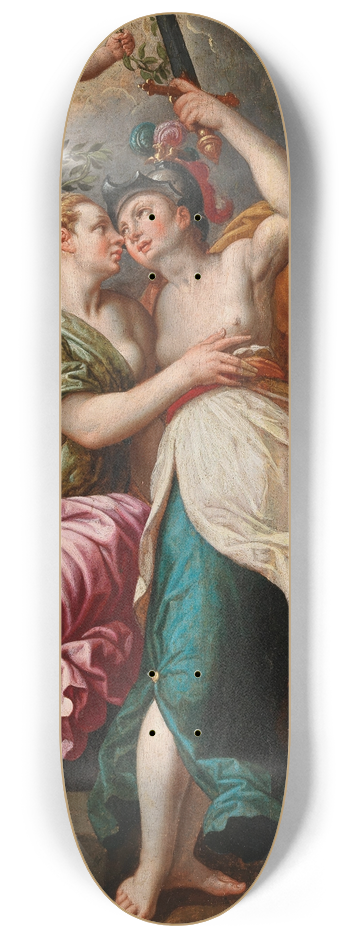 Jacob De Backer - Vigilance embracing Peace 8.25 inch art skate deck