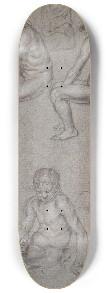 Jacob de Gheyn II - Studies of a Naked Seated Boy 8.25 inch art skate deck