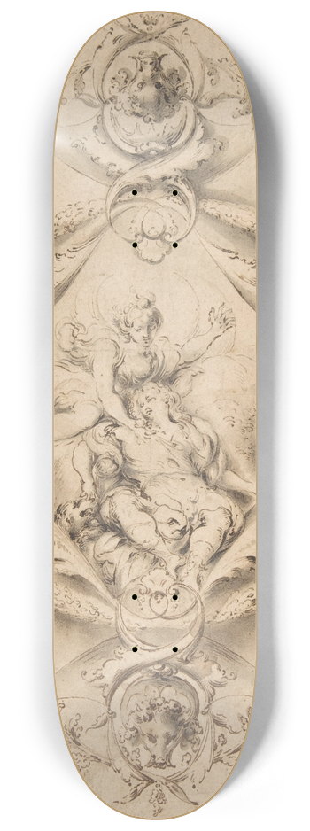 Jacob Denys - Ornamental Design with Diana and Endymion in a Central Cartouche 8.25 inch art skate deck