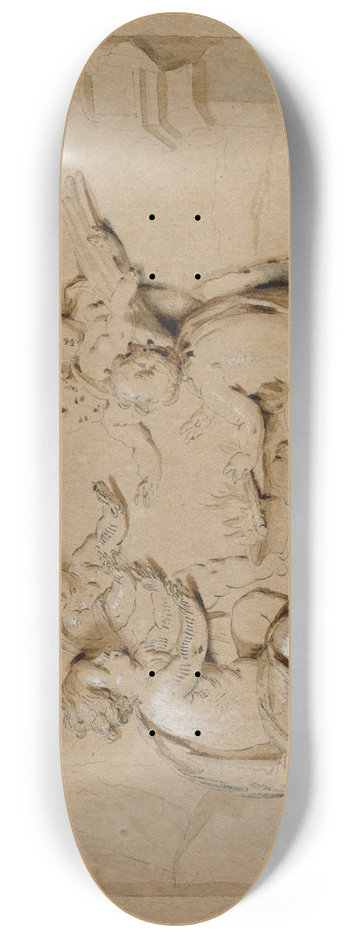 Jacob de Wit - Putti warmen zich bij een vuur, de Winter 8.25 inch art skate deck