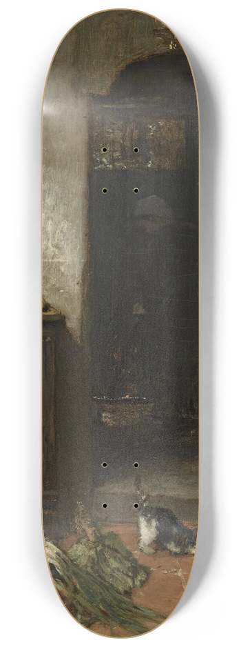 Jacob Maris - A Girl With A Playing Kitten 8.25 inch art skate deck