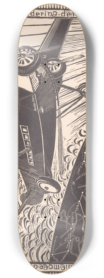 Jacob Pieter van den Bosch - Vlucht van de Pelikaan van Amsterdam naar Batavia in 1933 8.25 inch art skate deck