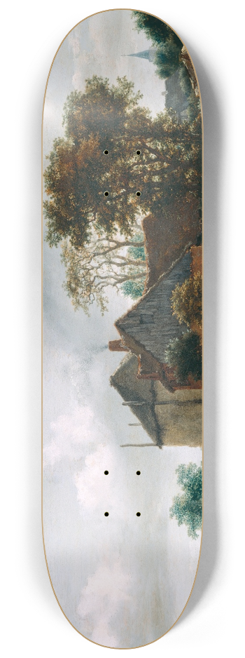Jacob van Ruisdael - Farm and Hayrick on a River 8.25 inch art skate deck