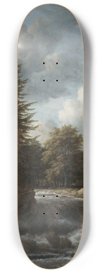 Jacob van Ruisdael - Landscape with Waterfall 8.25 inch art skate deck