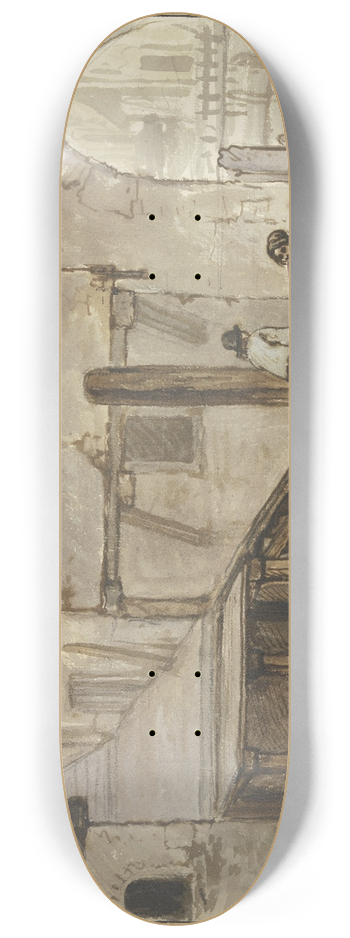 Jacob van Strij - Gracht mit zwei Ruderbooten 8.25 inch art skate deck