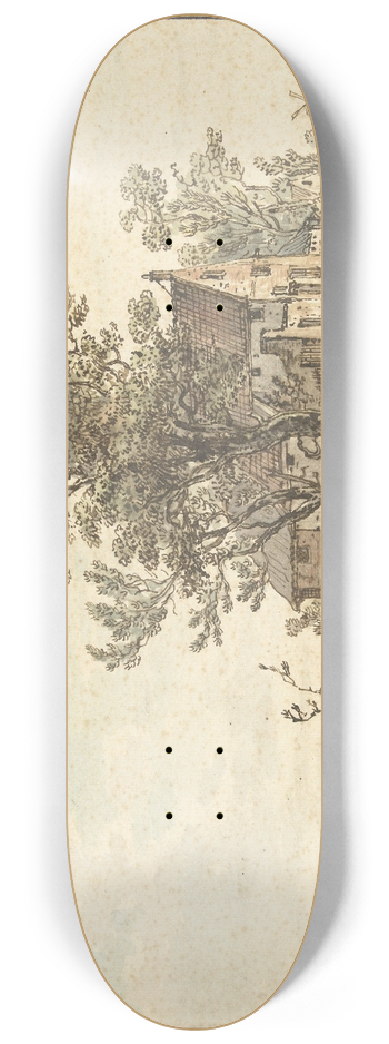 Jacob van Strij - Oude boerderij aan een rivier 8.25 inch art skate deck