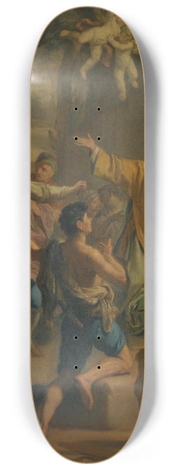 Jacopo Alessandro Calvi - An Outdoor Scene With A Saint In Ecstatic Rapture, Surrounded By Devotees 8.25 inch art skate deck