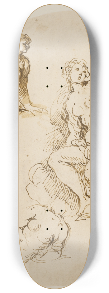 Jacopo Palma il Giovane - Studier af en siddende og to halvtliggende kvinder 8.25 inch art skate deck