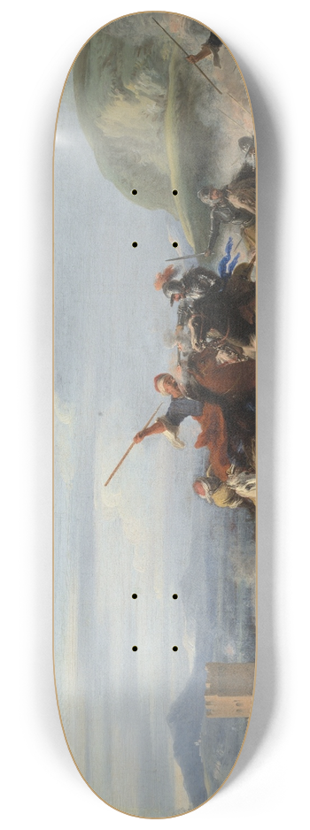 Jacques Courtois - Battle Scene With Turkish Cavalry 8.25 inch art skate deck