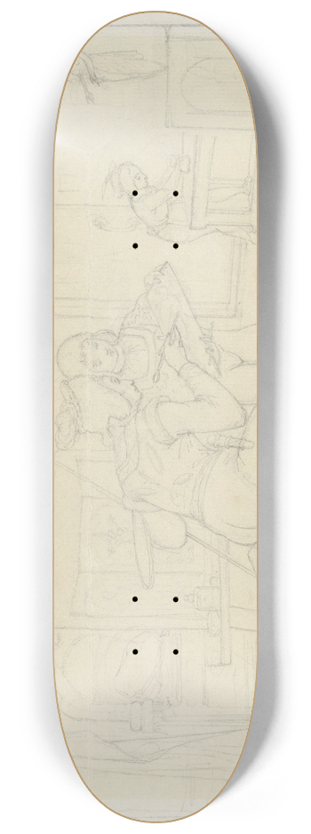 Alexander Hugo Bakker Korff - Middeleeuws atelier met schilder en zijn helpers 8.25 inch art skate deck