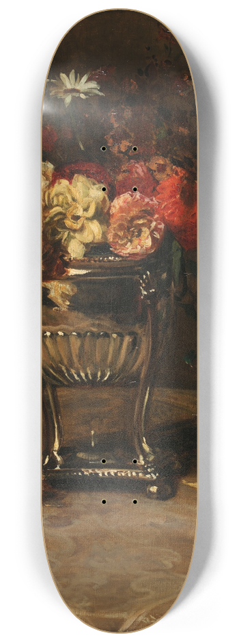 Jacques-mile Blanche - Dahlias et capucines  lurne dargent 8.25 inch art skate deck