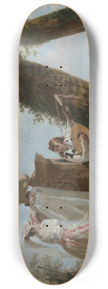 Jacques Sablet - Serenade in a Roman park landscape 8.25 inch art skate deck