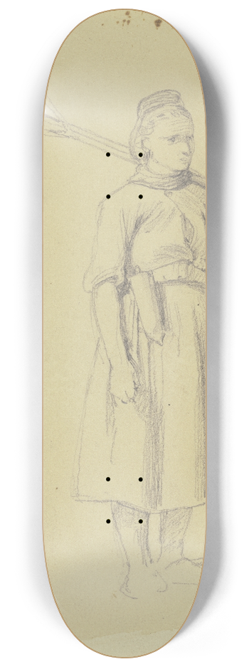 Jakob Becker - Bauernmdchen mit geschultertem Gert 8.25 inch art skate deck