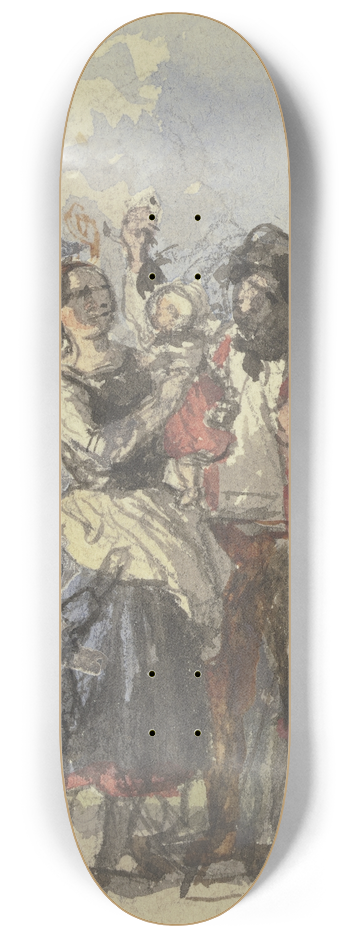 Jakob Becker - Farmers on a path 8.25 inch art skate deck