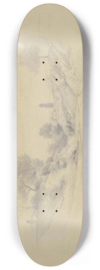 Jakob Becker - Hohlweg, auf eine Ortschaft zufhrend 8.25 inch art skate deck