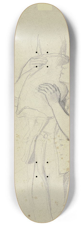 Jakob Becker - Kleiner Junge mit geschultertem Sack, aus dem ein Pferd frisst 8.25 inch art skate deck