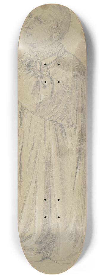 Jakob Becker - Kneeling, praying farmer 8.25 inch art skate deck