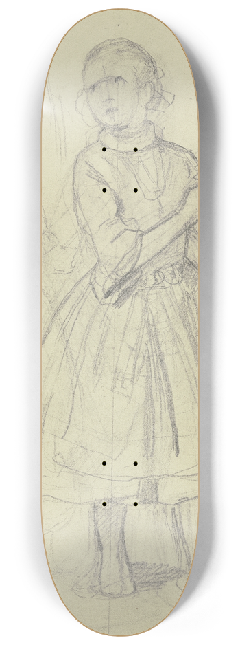 Jakob Becker - Mdchen mit einem Papierbogen 8.25 inch art skate deck