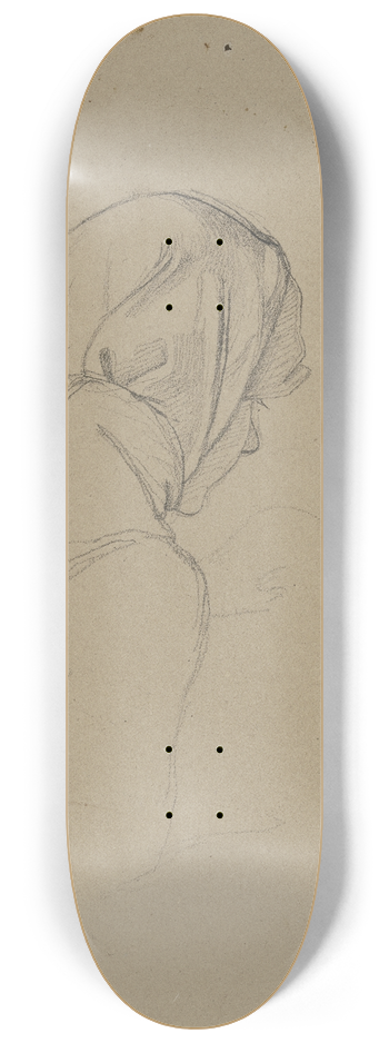 Jakob Becker - Rckansicht einer Frau mit Kopftuch. 8.25 inch art skate deck