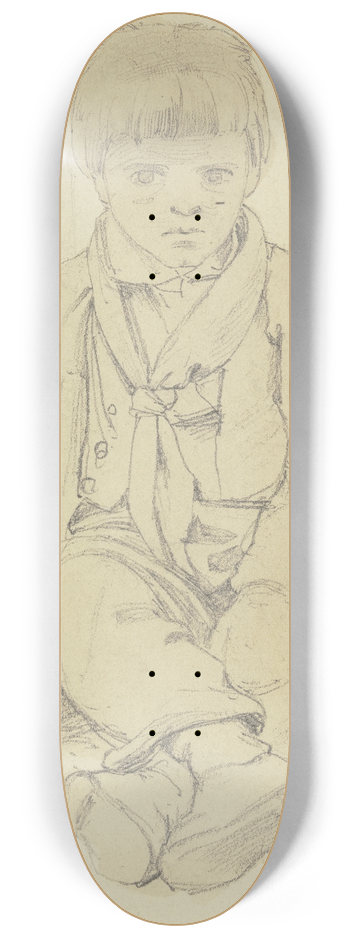 Jakob Becker - Sitting boy 8.25 inch art skate deck