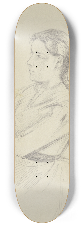 Jakob Becker - Studie eines jungen Mdchens im Profil nach links 8.25 inch art skate deck