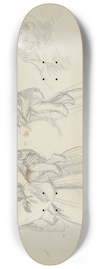 Jakob Becker - Studienblatt; Frau mit Kind 8.25 inch art skate deck