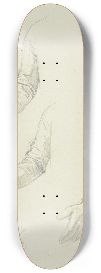 Jakob Becker - Studienblatt; Gestikulierende Arme 8.25 inch art skate deck