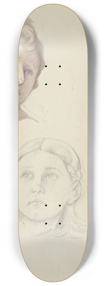 Jakob Becker - Studienblatt; Mdchen mit Zuber 8.25 inch art skate deck