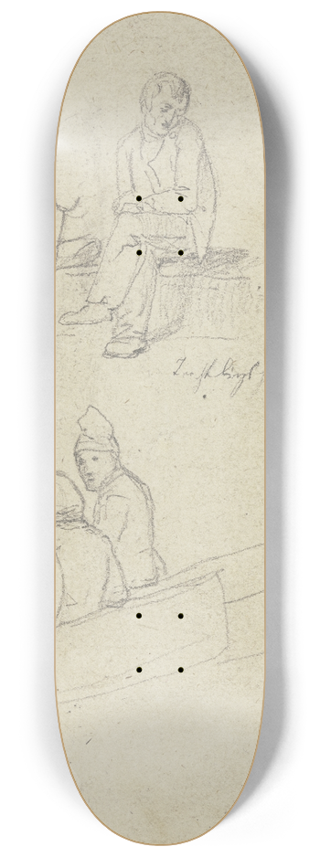 Jakob Becker - Studienblatt; Sitzende Mnner 8.25 inch art skate deck