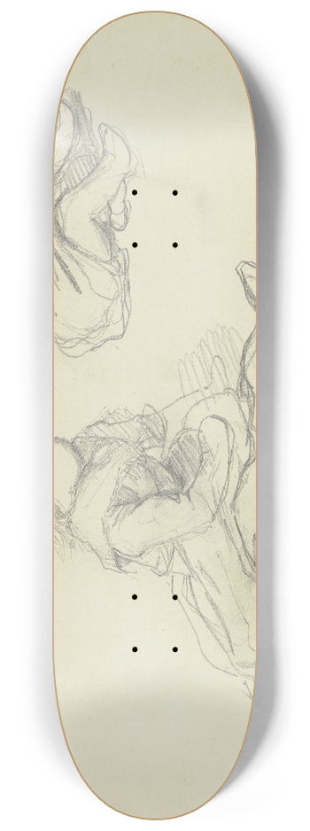 Jakob Becker - Studienblatt; Sitzendes Kleinkind 8.25 inch art skate deck