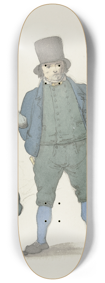 Jakob Frchtegott Dielmann - Ein Schiffer im Profil mit zwei anderen Schiffern 8.25 inch art skate deck