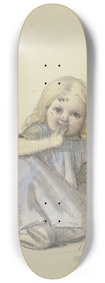 Jakob Frchtegott Dielmann - Kauerndes Mdchen en face 8.25 inch art skate deck