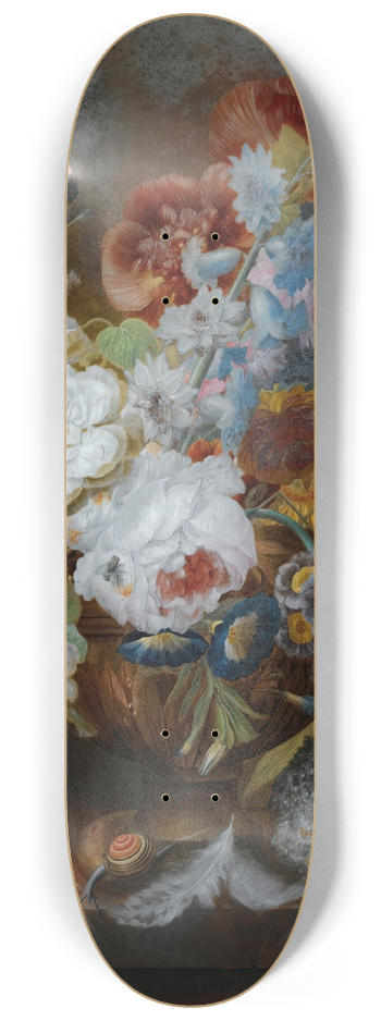 George Frederik Ziesel - Still life with flowers 8.25 inch art skate deck
