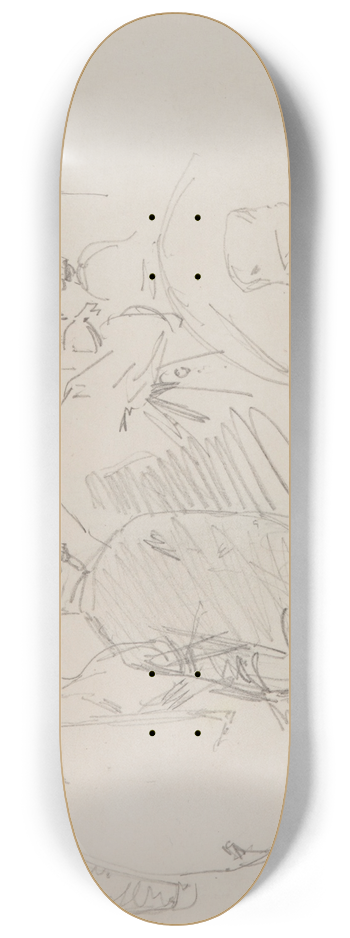 James Abbott McNeill Whistler - Four Men Aboard a Boat 8.25 inch art skate deck