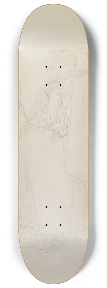 James Abbott McNeill Whistler - Group of three standing figures 8.25 inch art skate deck