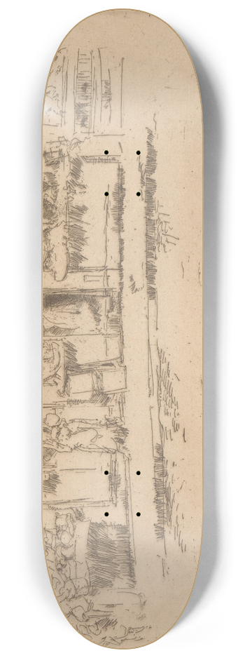 James Abbott McNeill Whistler - Rue de la Rochefoucault 8.25 inch art skate deck