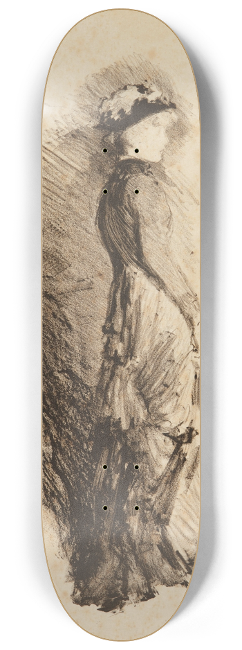 James Abbott McNeill Whistler - Study 8.25 inch art skate deck