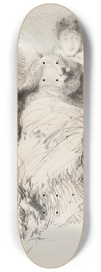 James Abbott McNeill Whistler - Study 8.25 inch art skate deck