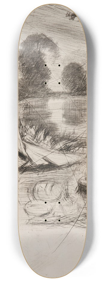 James Abbott McNeill Whistler - The Camp 8.25 inch art skate deck