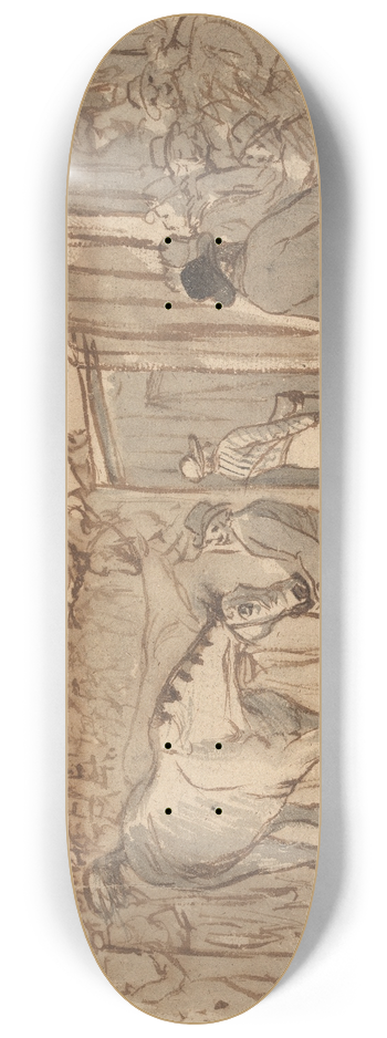 James Barenger - The Saddling Enclosure, Epsom 8.25 inch art skate deck